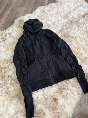 Reversible Gray/Black Women's Hooded Jacket - Sleek Zip Front